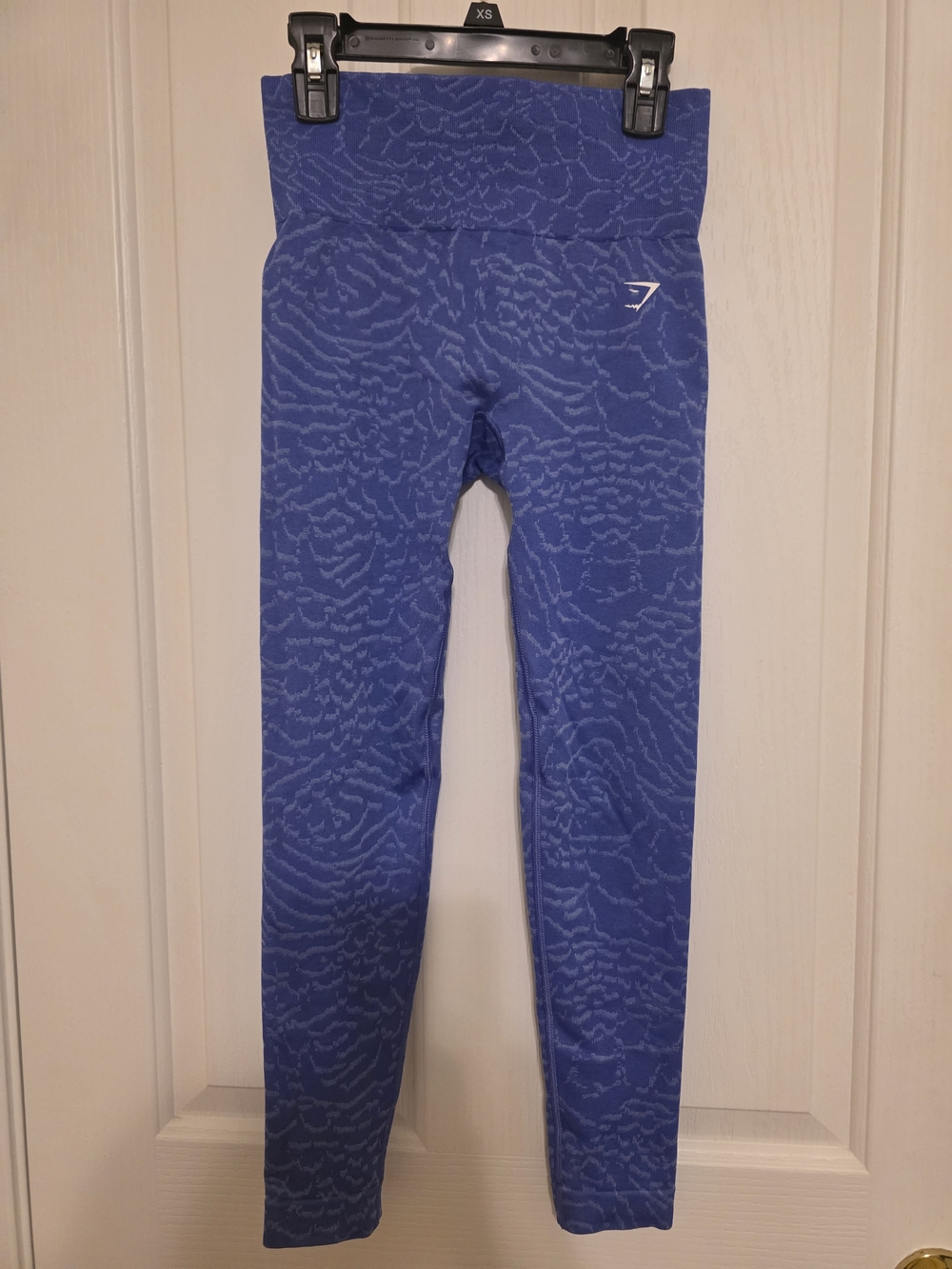 Gymshark Adapt Animal Seamless Leggings Blue Jacquard High Rise Size XS